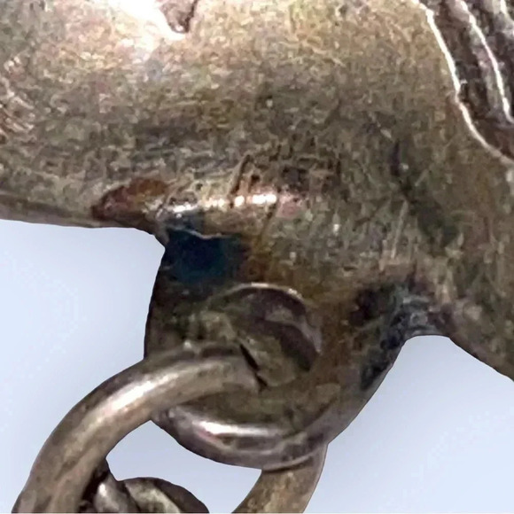 Vintage Large Silver Puffed Etched Heart Pendant with Curb Chain 24” - Picture 9 of 13